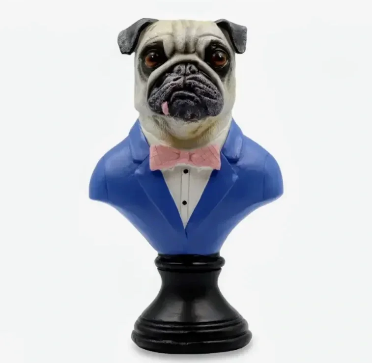Dapper Pug Bust Decor