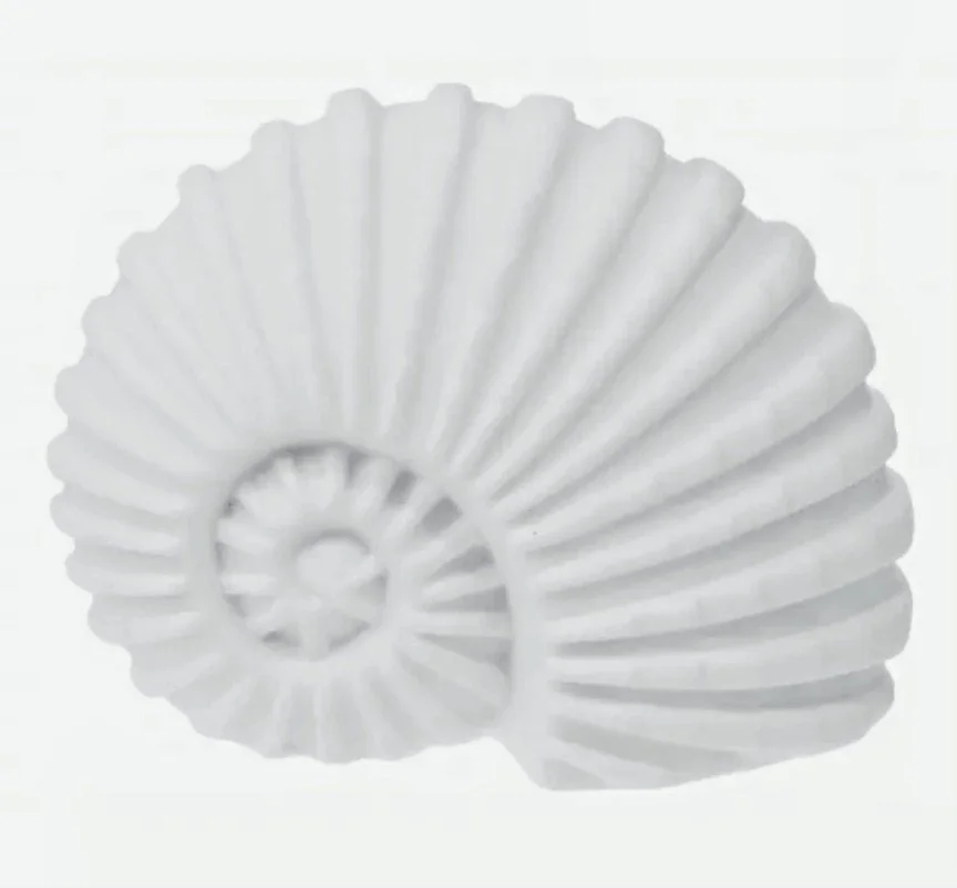 White Spiral Seashell Sculpture