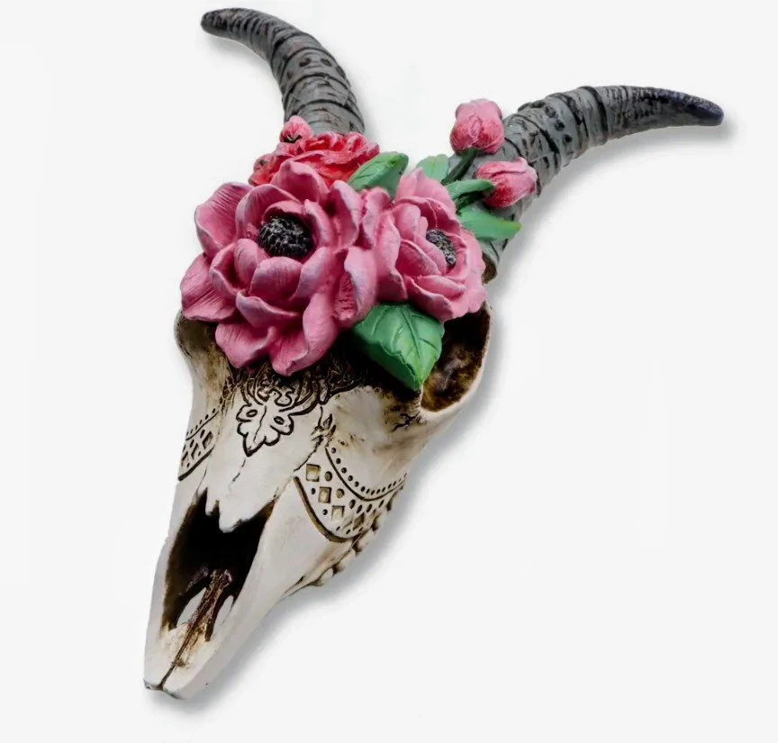 Floral Skull Wall Ornament