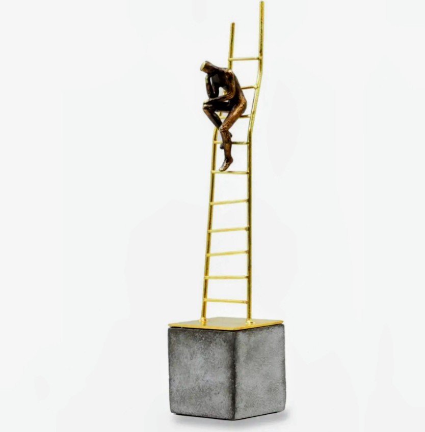 Contemplative Ladder Sculptural Art