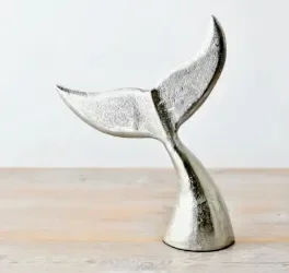 Silver Whale Tail Sculpture