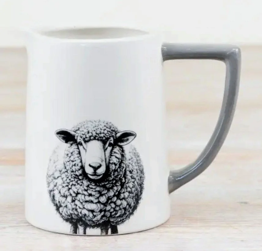 Sheep-Themed Ceramic Jug