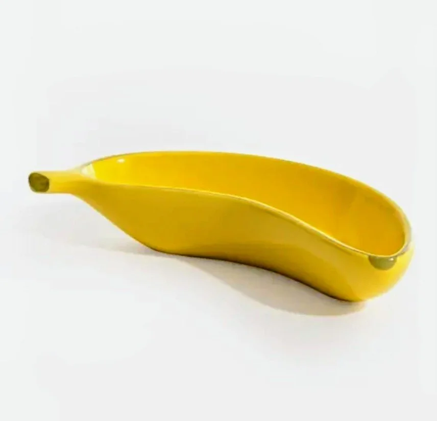 Whimsical Banana-Shaped Ceramic Bowl