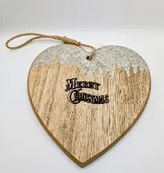 Rustic Wooden Heart Christmas Ornament