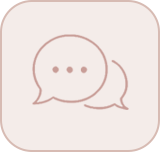 Two speech bubbles, one overlapping the other, on a soft pink background.