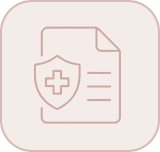 Icon of a document with a shield and medical cross, representing health or medical safety.