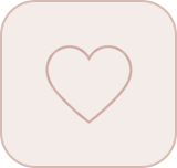 Simple outline of a heart on a light pink background
