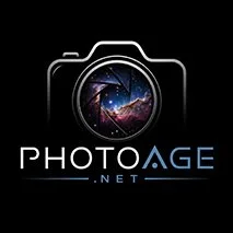 Logo for PHOTOAGE.net featuring a camera outline with a galaxy in the lens and the website name beneath