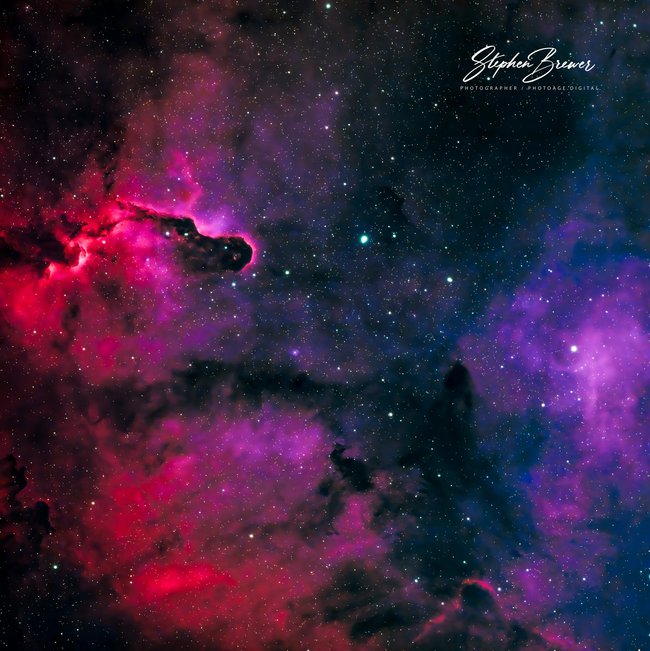A colorful image of outer space with stars and nebulae in shades of pink, purple, and blue.