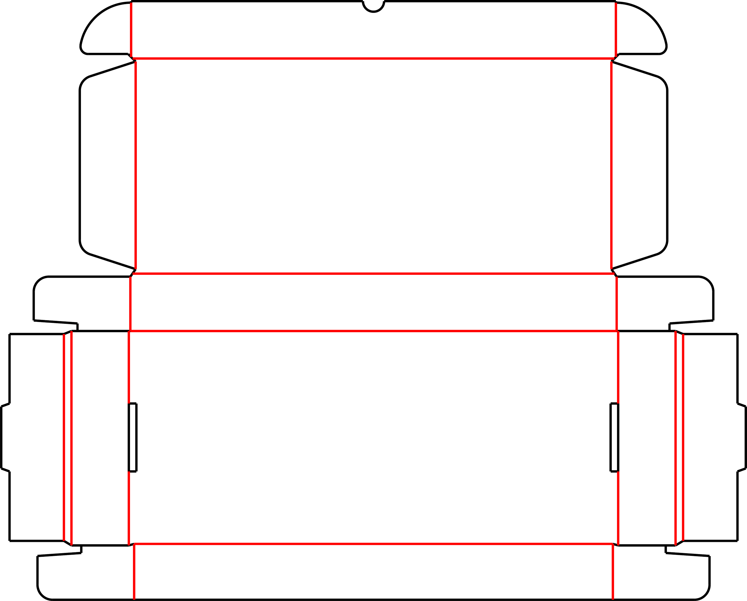 A Auto CAD technical drawing of a carton design.