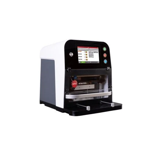 A blister pack die cutting press, heat sealer and thermoformer machine.