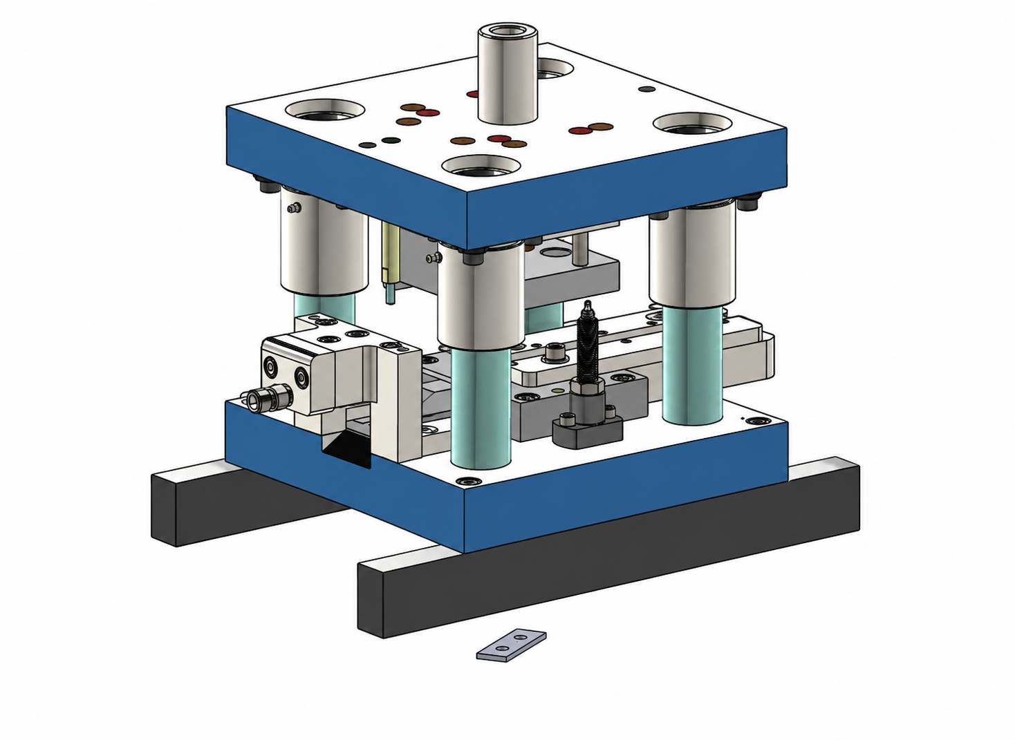 A 3D model of a die cutting tool designed in CAD.
