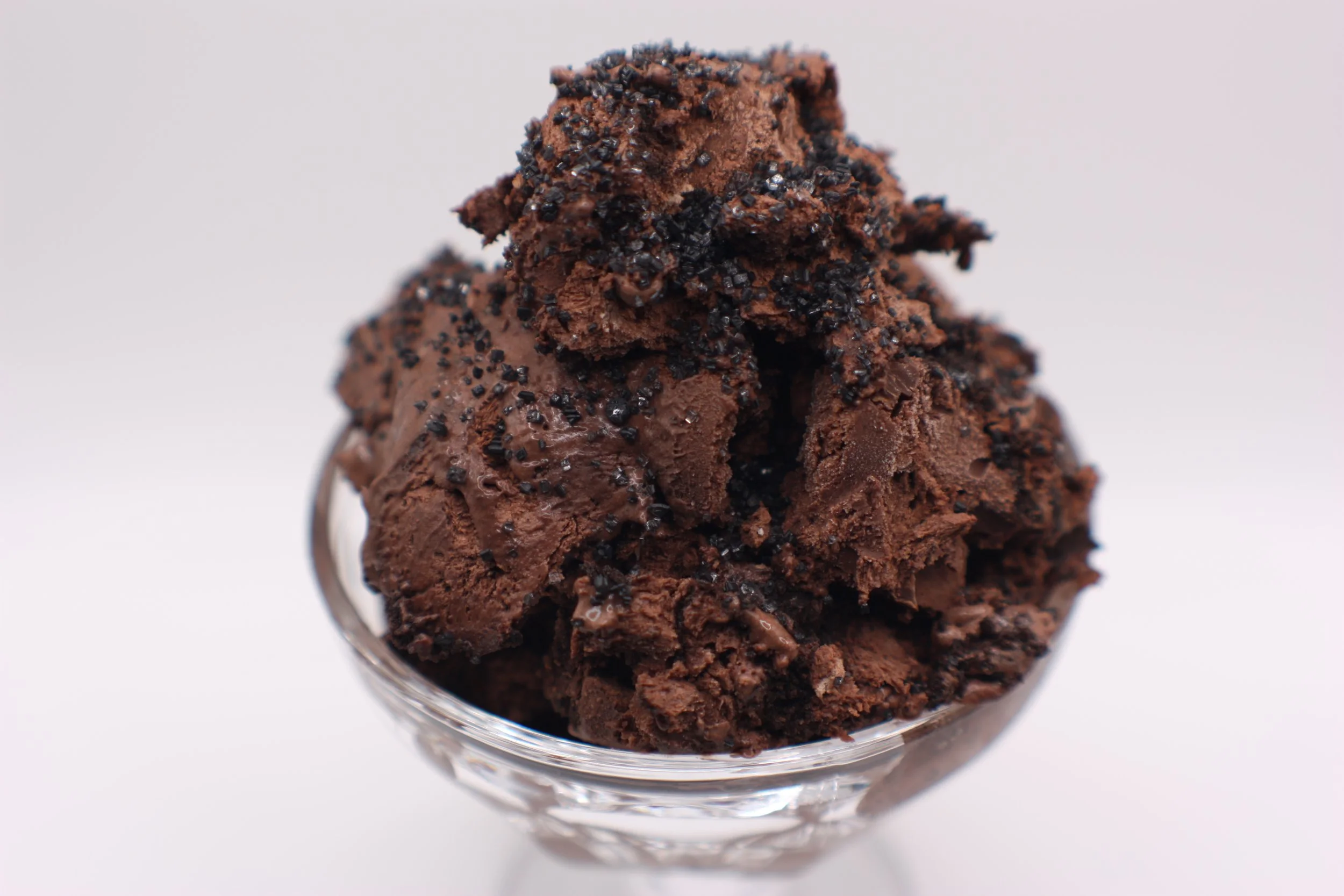 No-Churn Addam’s Family Inspired “Wednesday’s Dark Chocolate” Ice Cream