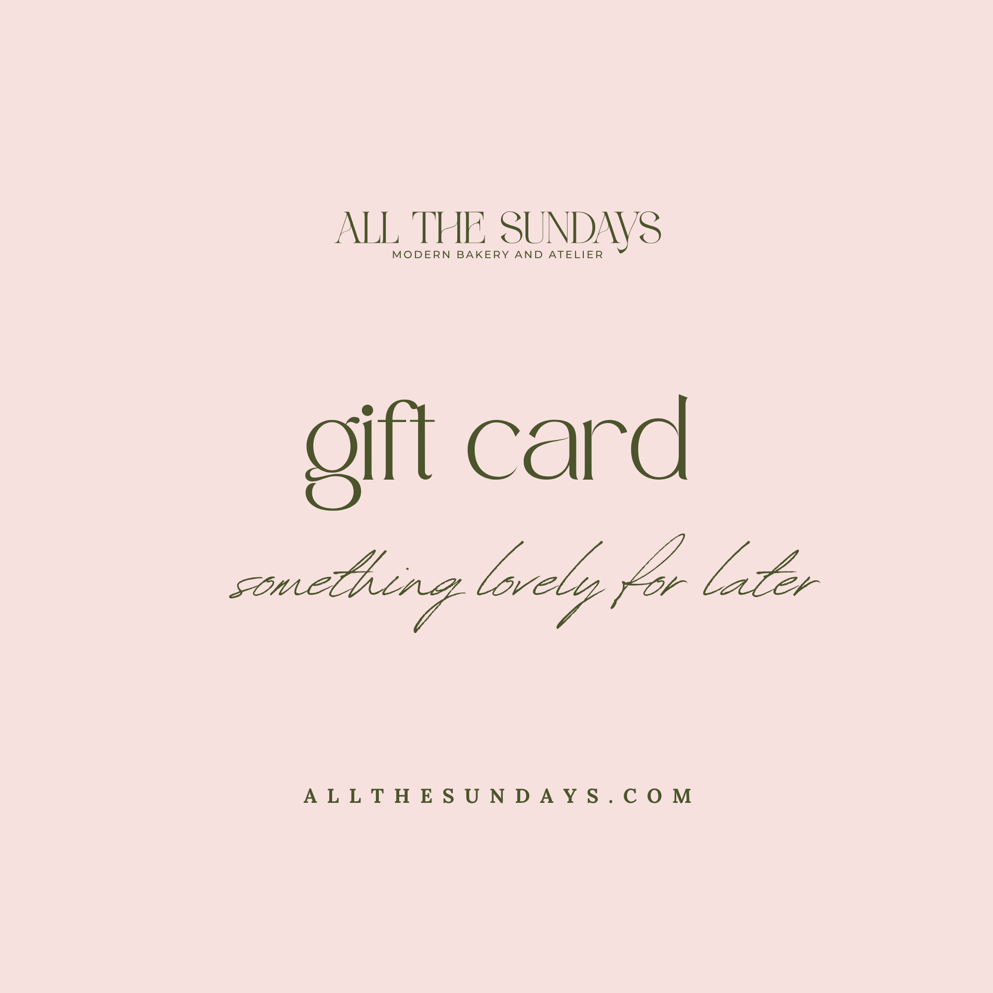 All The Sundays Gift Card