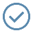 A blue checkmark inside a circle