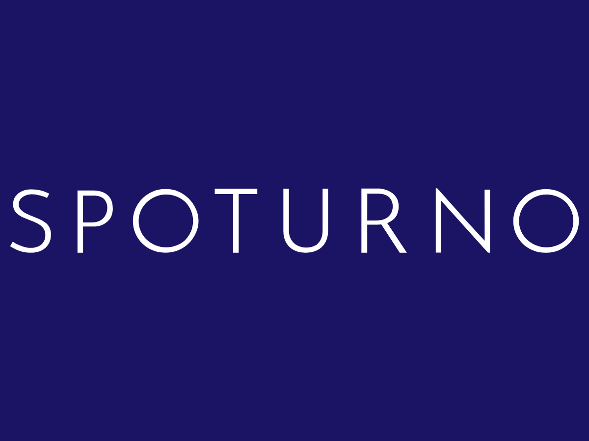 Logo avec le nom SPOTURNO sur fond bleu