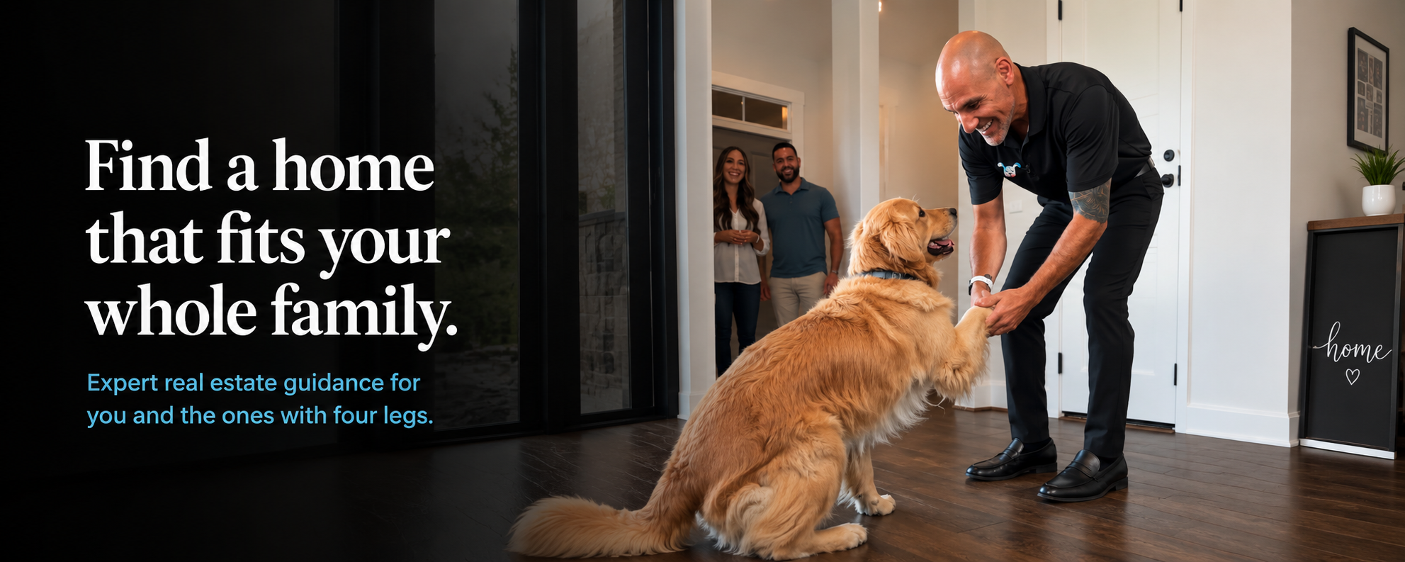 PAWsome Properties client beginning a new home chapter with a dog