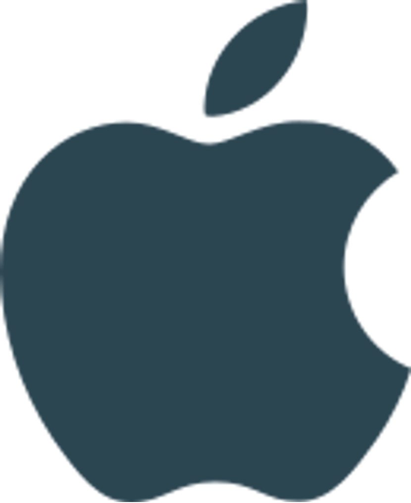 Close-up of the Apple logo.