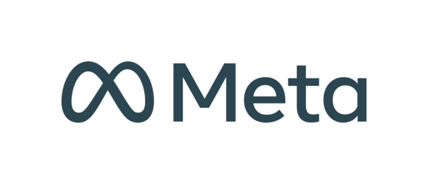Meta logo with the stylized infinity symbol and the word 'Meta' in lowercase letters.