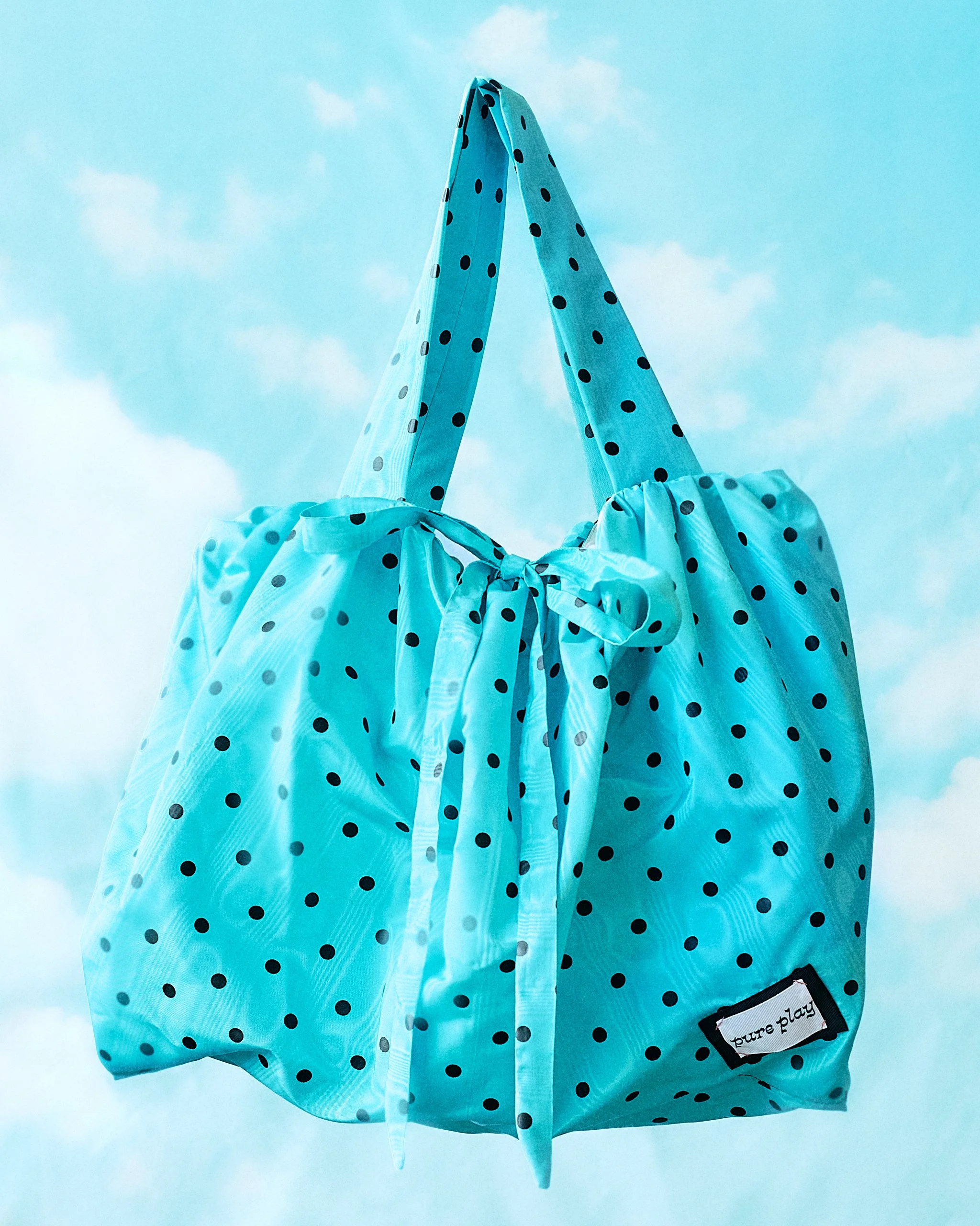 Big Dreams Bag - Teal Polka Dot Moiré