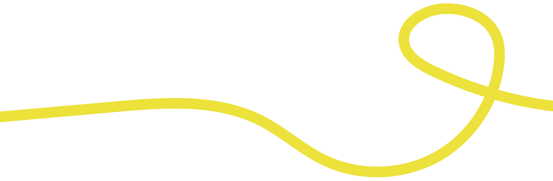 Black background with a yellow wavy line forming a looping shape.