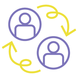 two people in transition icon