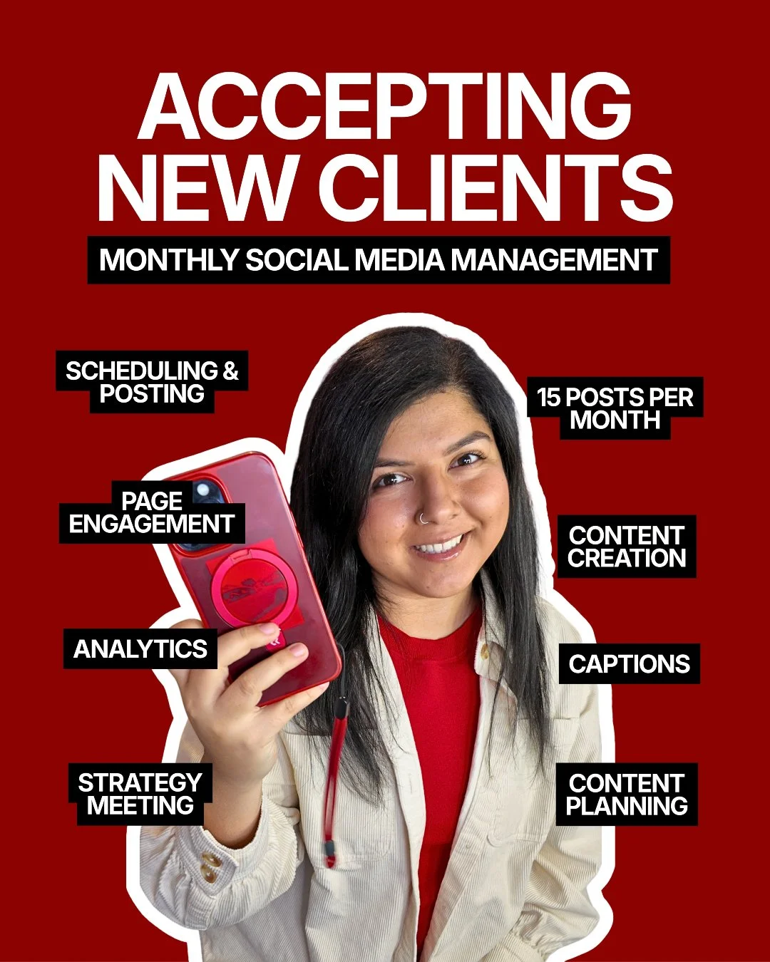 I&rsquo;m accepting new clients! 🎉

If you&rsquo;re ready to enhance your social media and get support with your content, strategy, and engagement, I&rsquo;d love to work with you!! 🤳

Comment 'START' and we&rsquo;ll take the first steps toward wor
