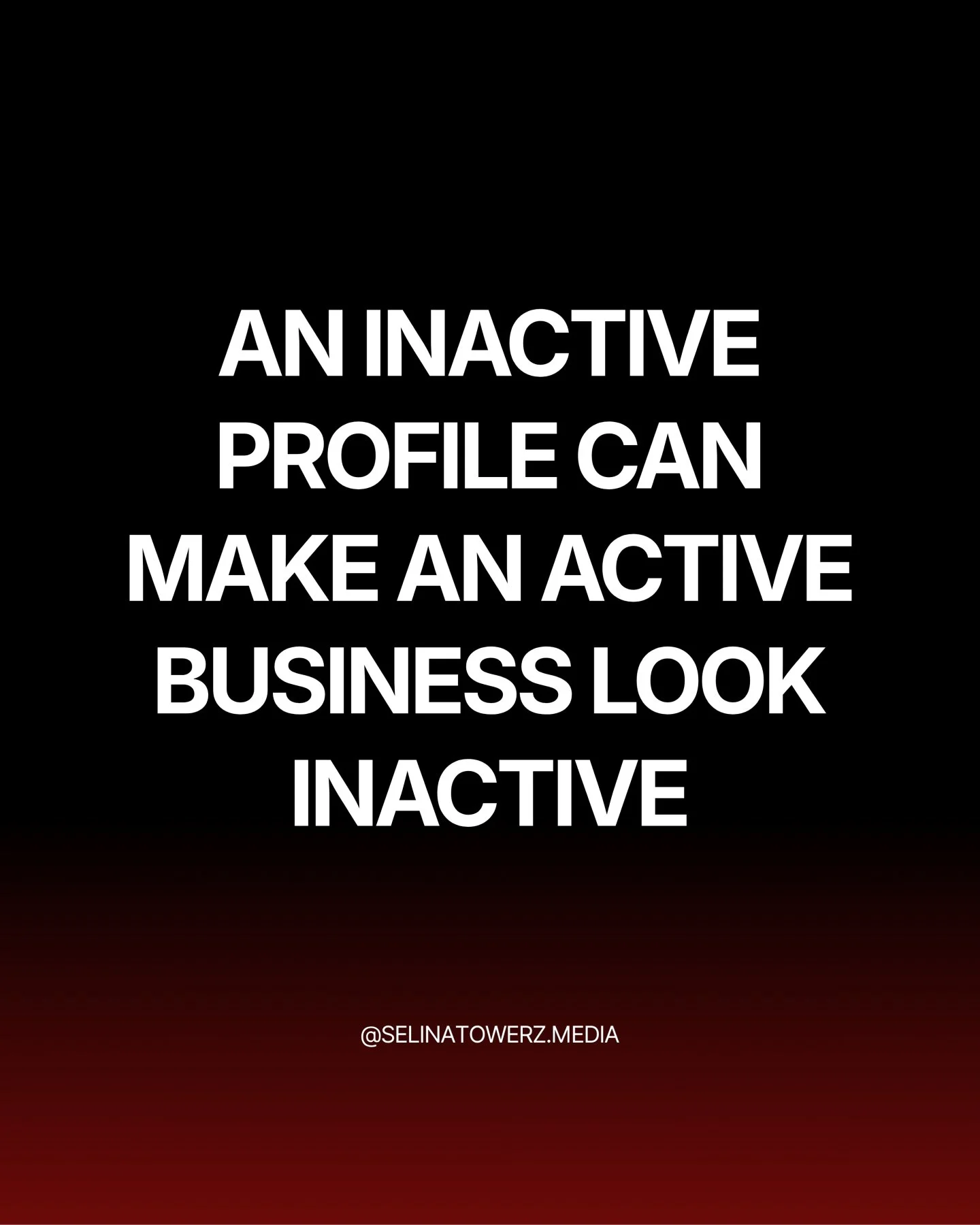 If your profile hasn&rsquo;t been updated in a while, potential customers may move on because they&rsquo;re unsure what to expect.
A few simple posts and an updated bio can make a difference!! ✨

If keeping up your business profile feels overwhelming