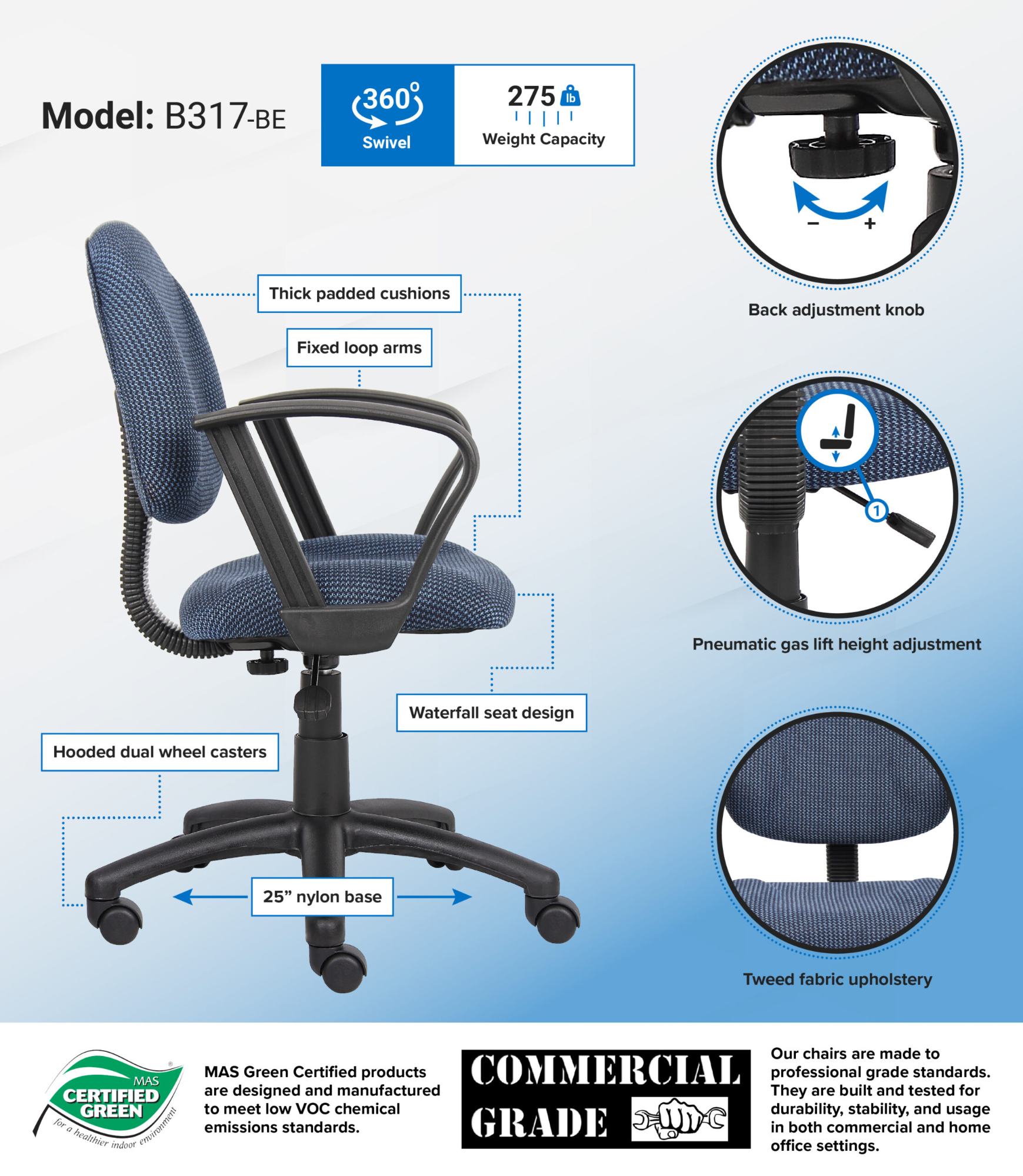 Boss Blue  Deluxe Posture Chair 12.webp