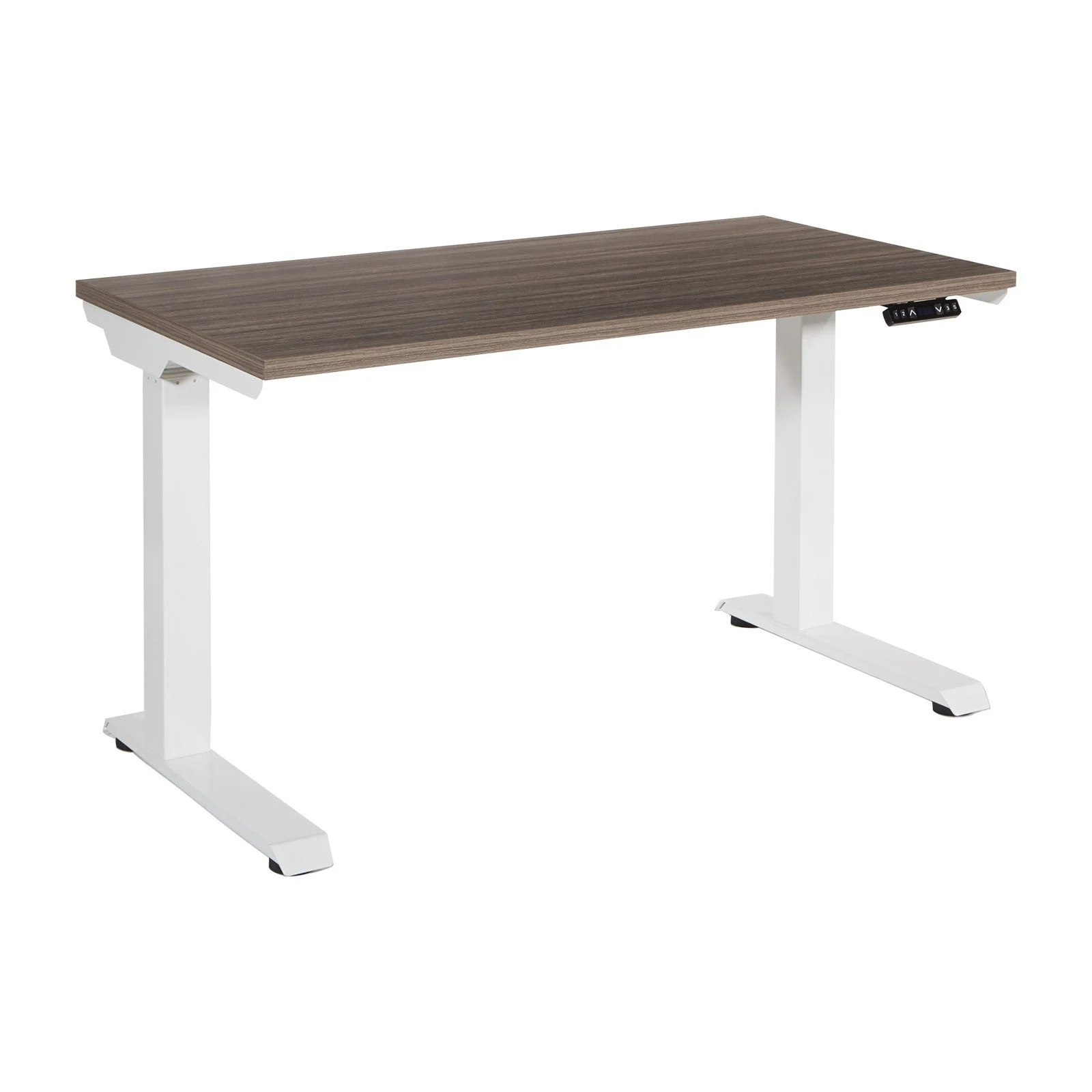 Office Star Ascend II 3-Stage 48 x 24 Dual-Motor Electric Sit-Stand Desk - Urban Walnut Top / White Base