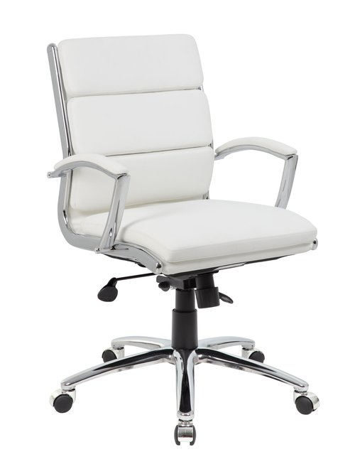 Boss Executive CaressoftPlus Chair, mid back, white