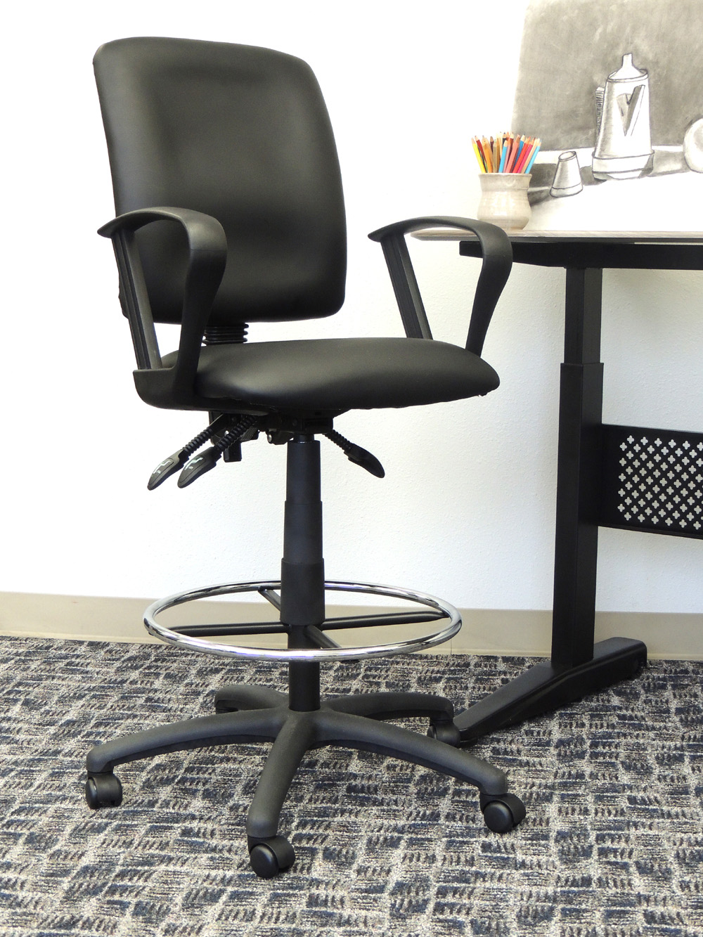 LeatherPlus Drafting Stool W Loop Arms 2.webp