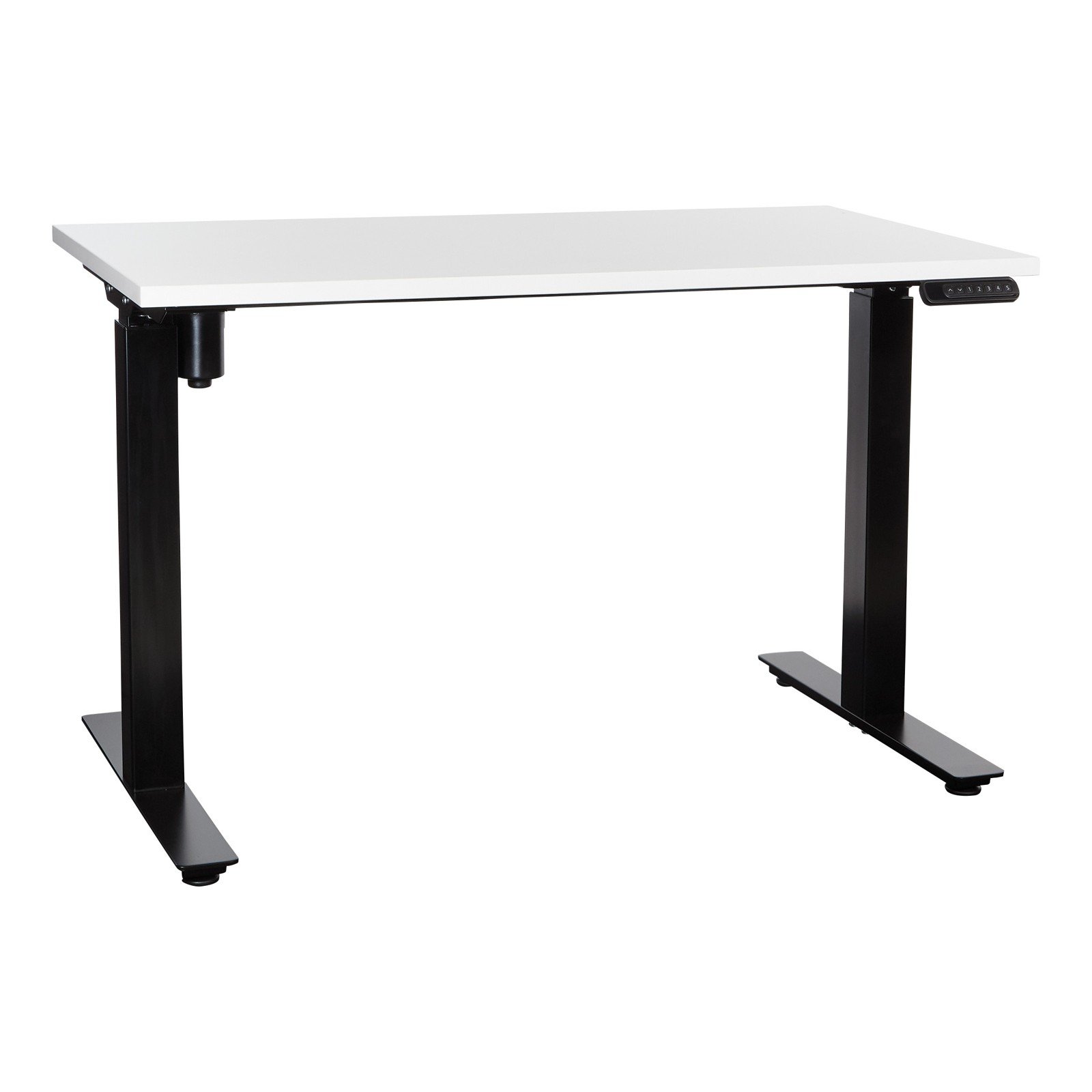 Office Star Ascend II 48x24 Single-Motor Height Adjustable Table, White Top/Black Base