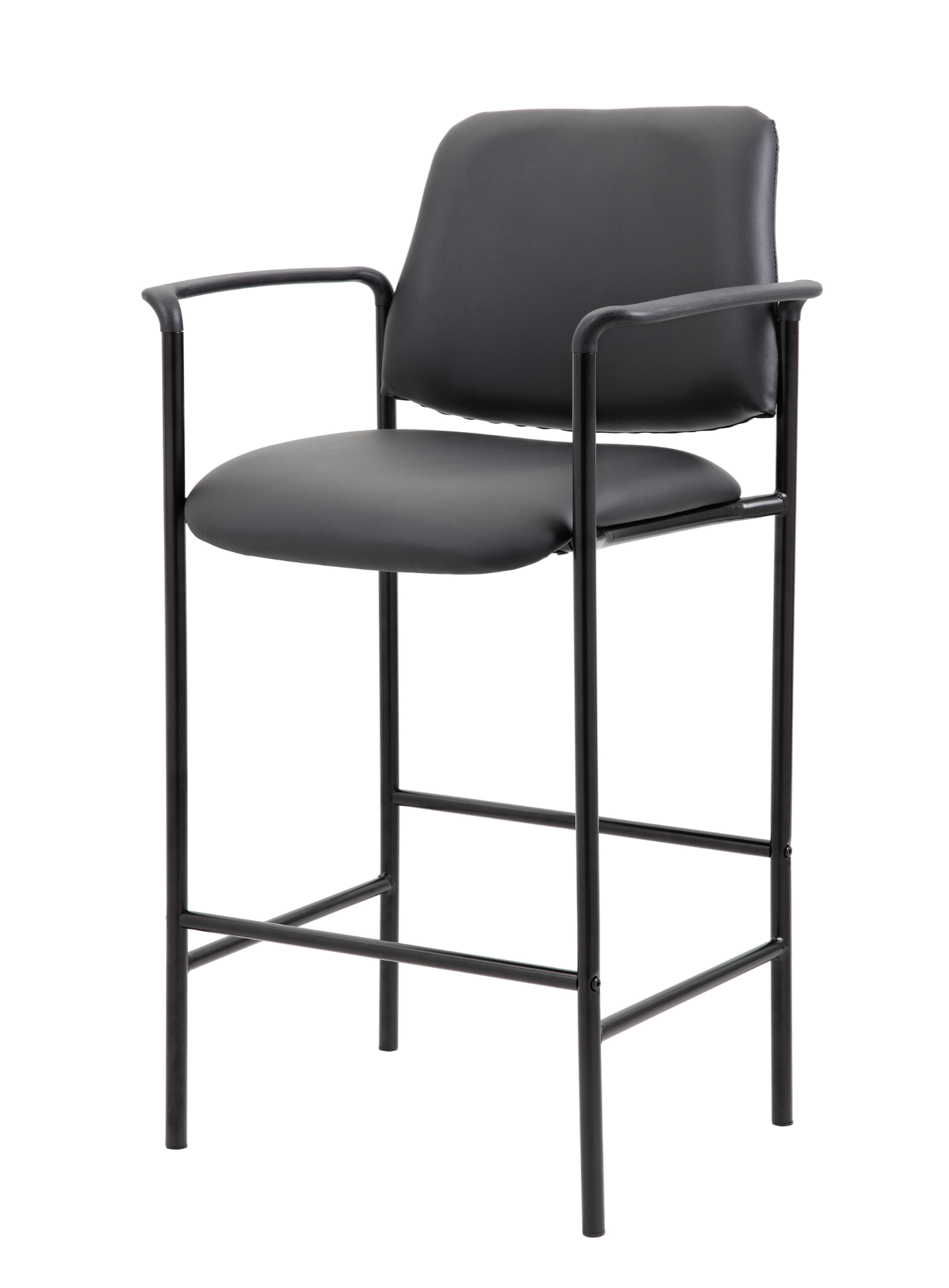 Boss Square Back Diamond Stool W Arm In Black Caressoft 2.webp