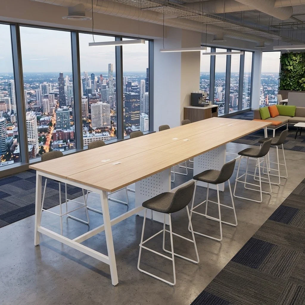 ErgoHQ V-Leg Cafe-Height 4 Persons Station Grouped Work Table Typ.11