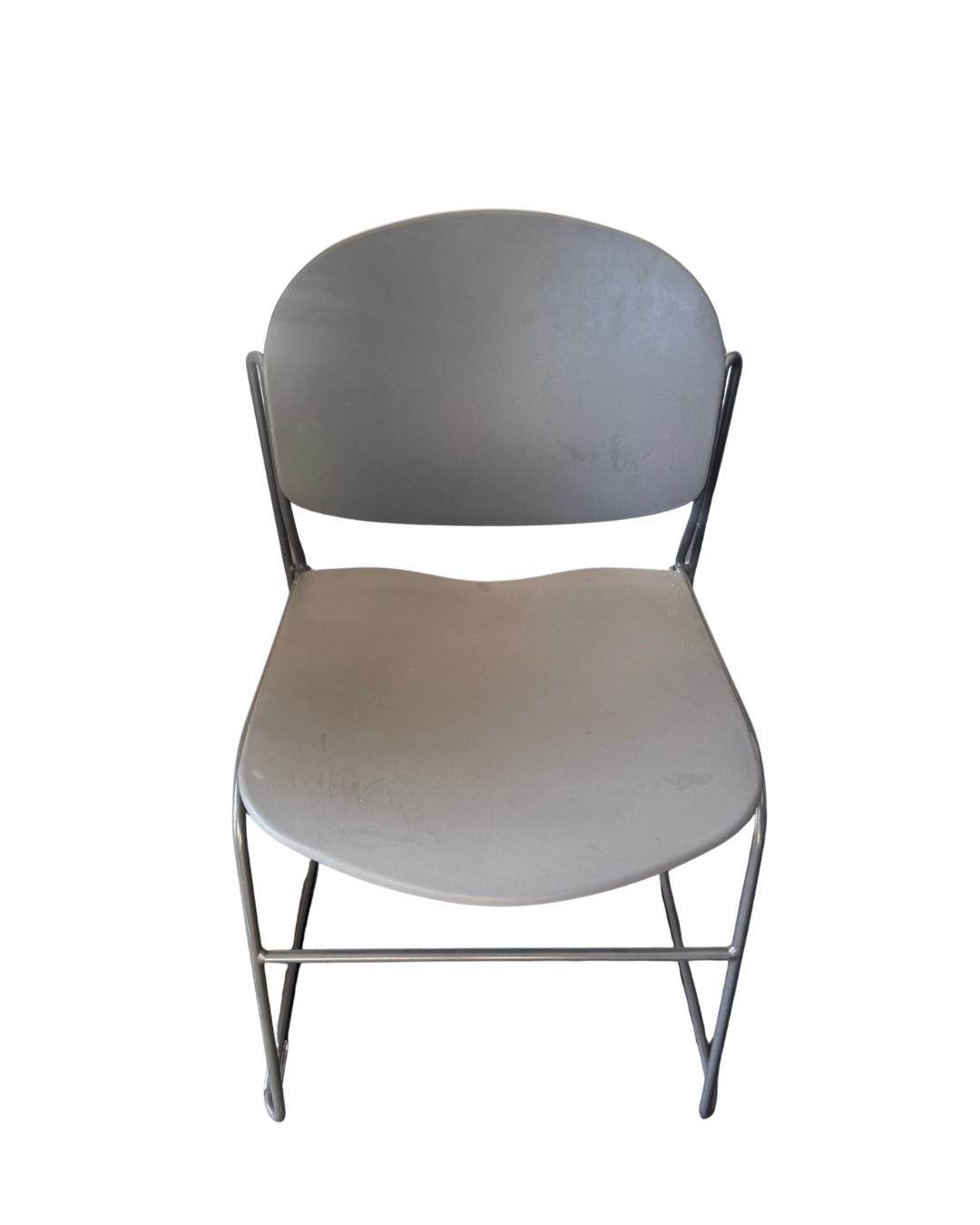 Used Gray Plastic Guest Chair with Metal Sled Base.png