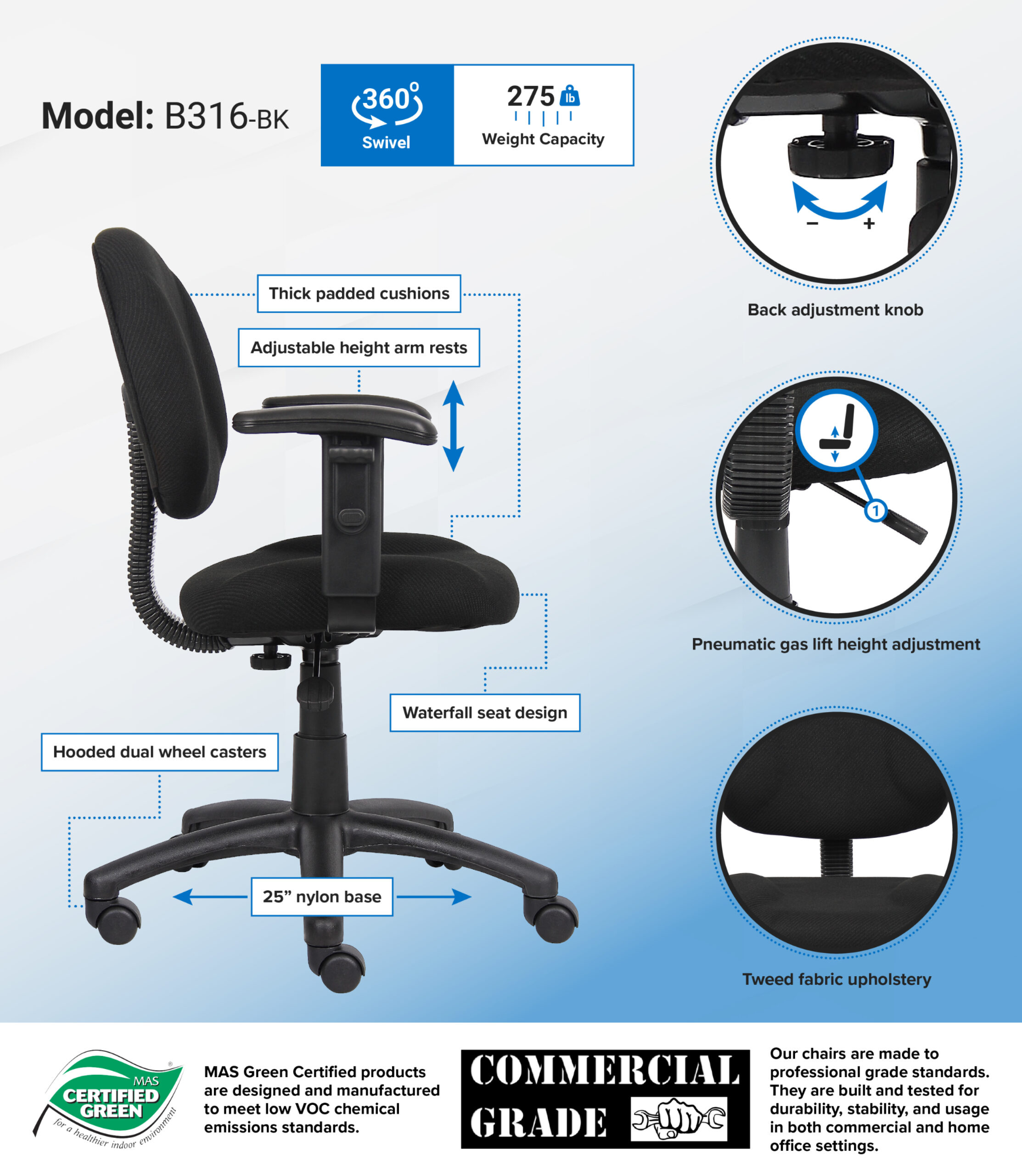 Boss Black  Deluxe Posture Chair 10.webp