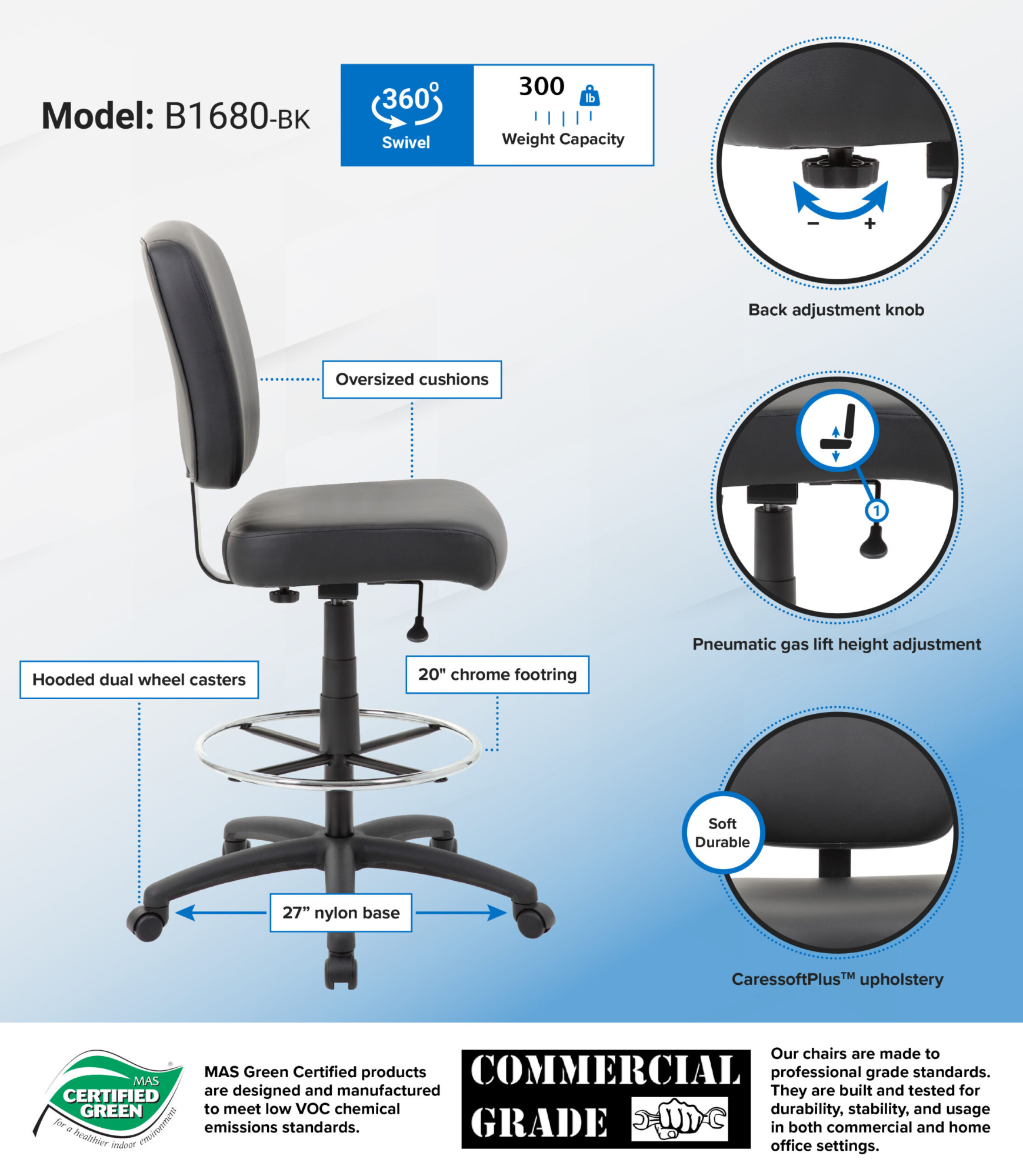 Boss 300 lb Heavy Duty Office Stool, Black4.webp