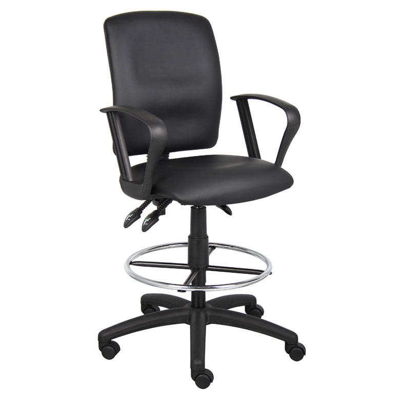 LeatherPlus Drafting Stool W Loop Arms.webp