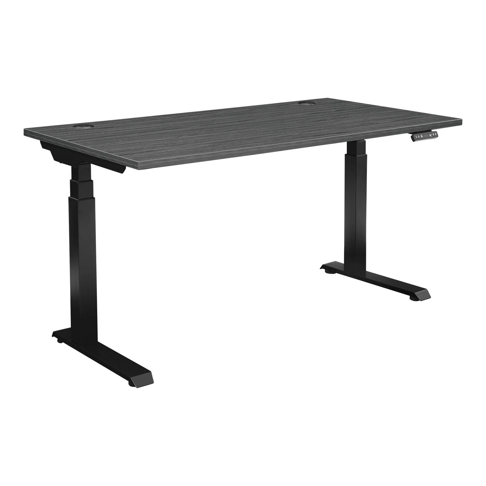 Office Star Ascend II 59 x 30 Dual-Motor Electric Sit-Stand Desk - Slate Grey Top / Black Base