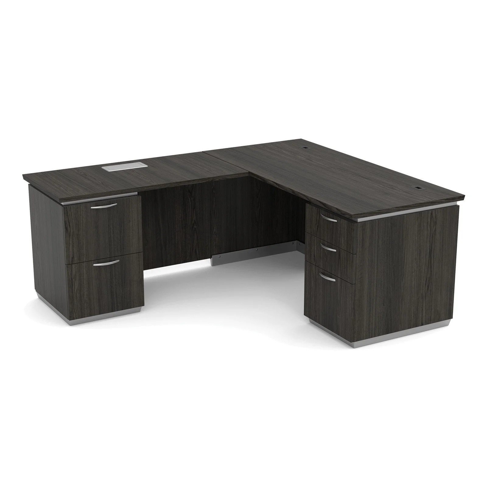 Office Star Tuxedo 66 x 78 L-Shaped Desk - Slate Grey