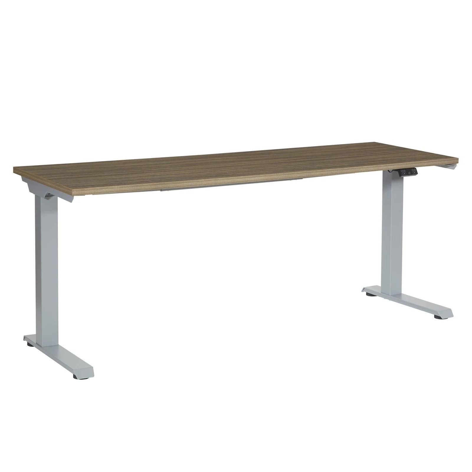 Office Star Ascend II 2-Stage 72 x 24 Dual-Motor Electric Sit-Stand Desk - Urban Walnut Top / Silver Base