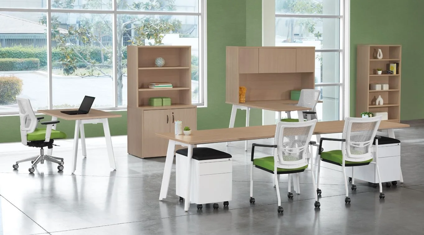 Office Star Engage/Napa 4-Person Group, White/Natty Ash