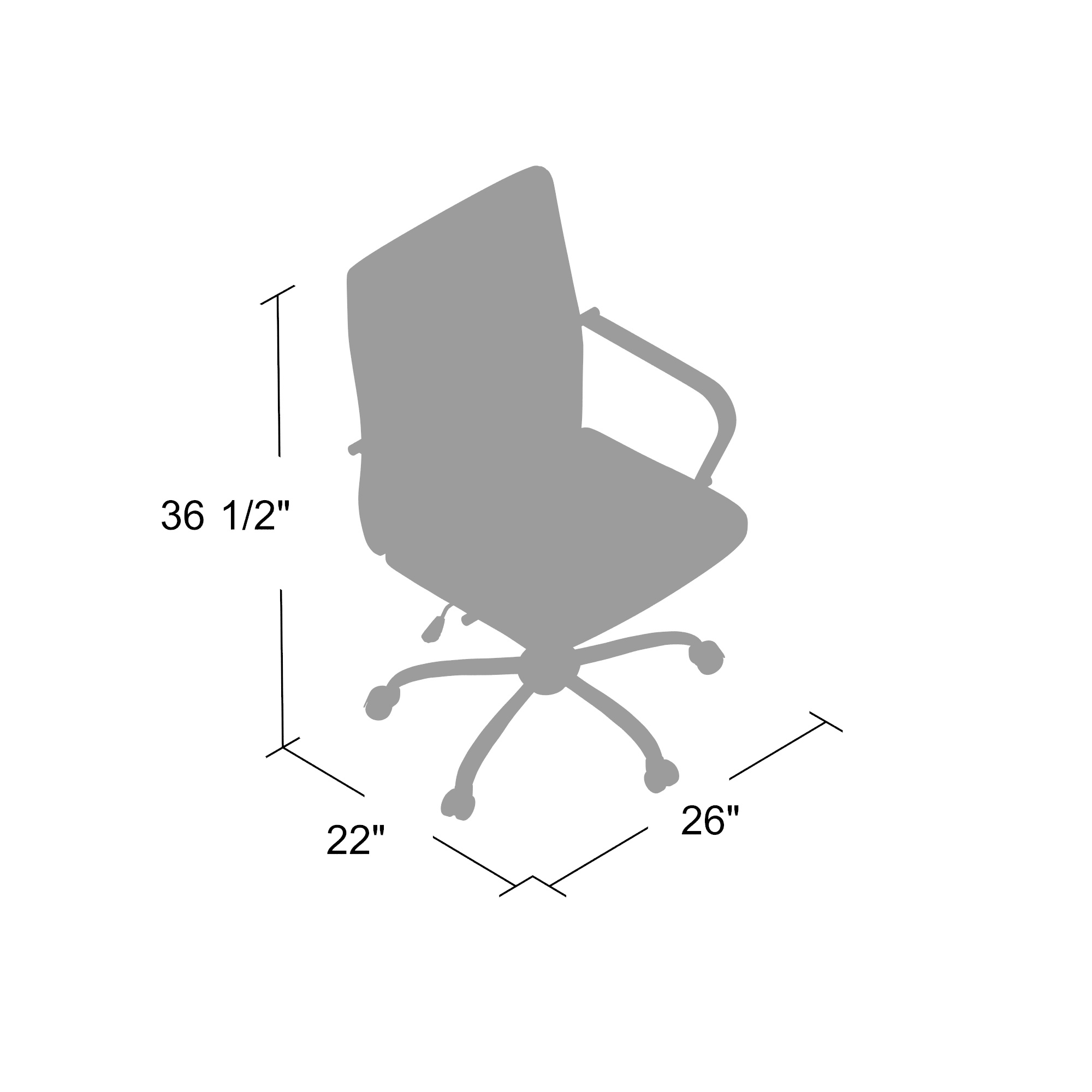 Boss Retro Task Chair with Chrome Fixed Arms 7.webp