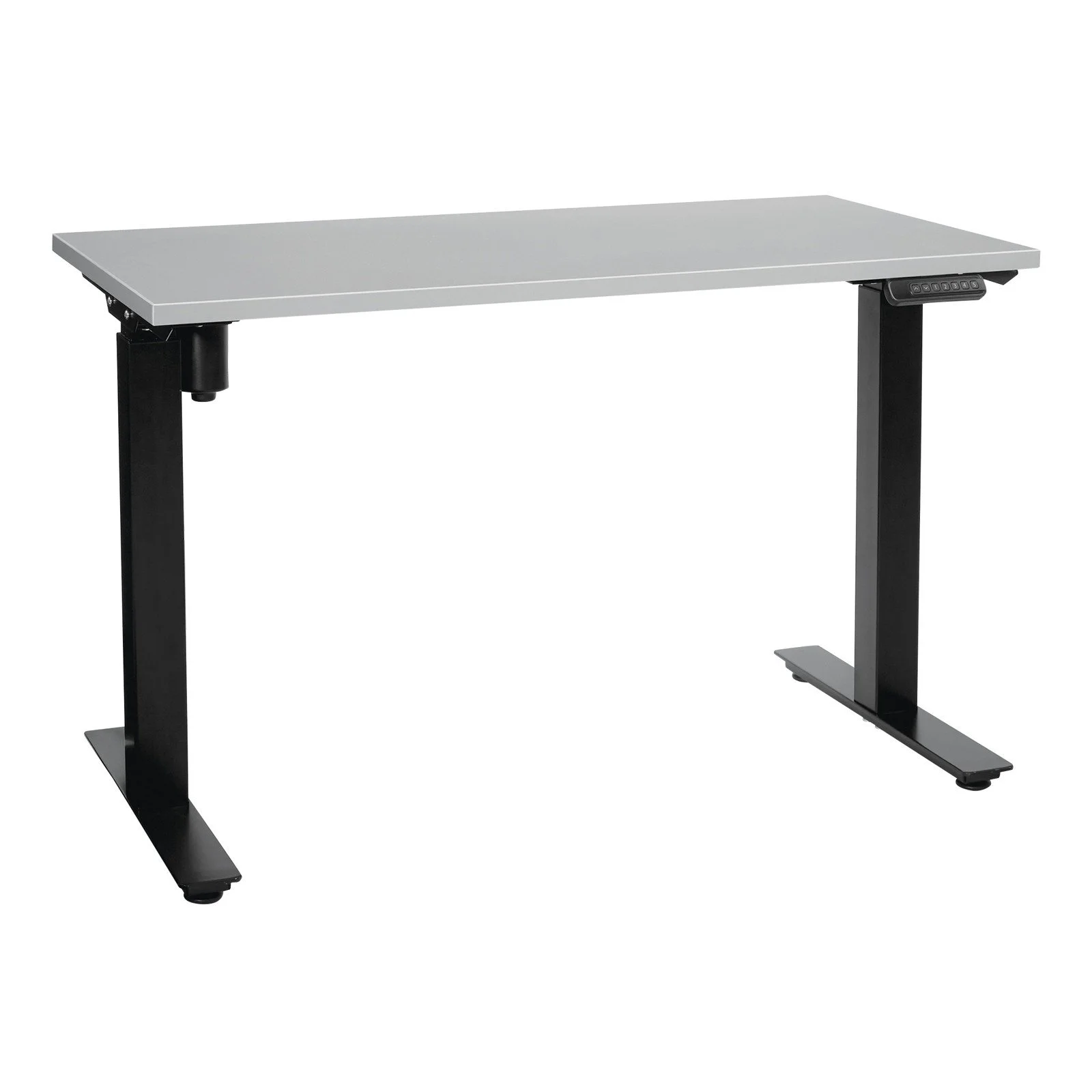 Office Star Ascend II 48x24 Single-Motor Height Adjustable Table, Grey Top/Black Base