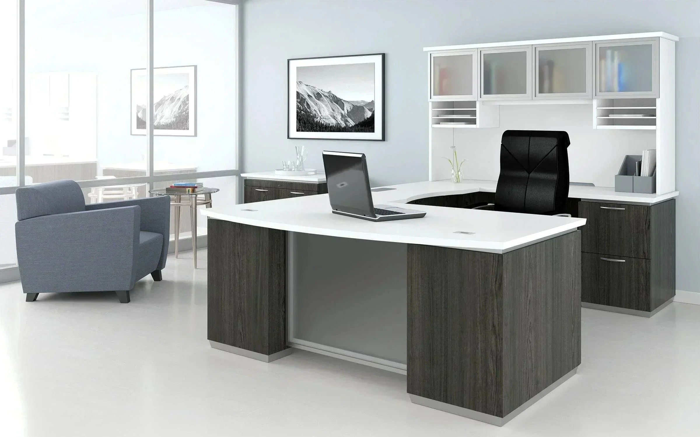 OSP Tuxedo Executive U Shape with Credenza and Hutch