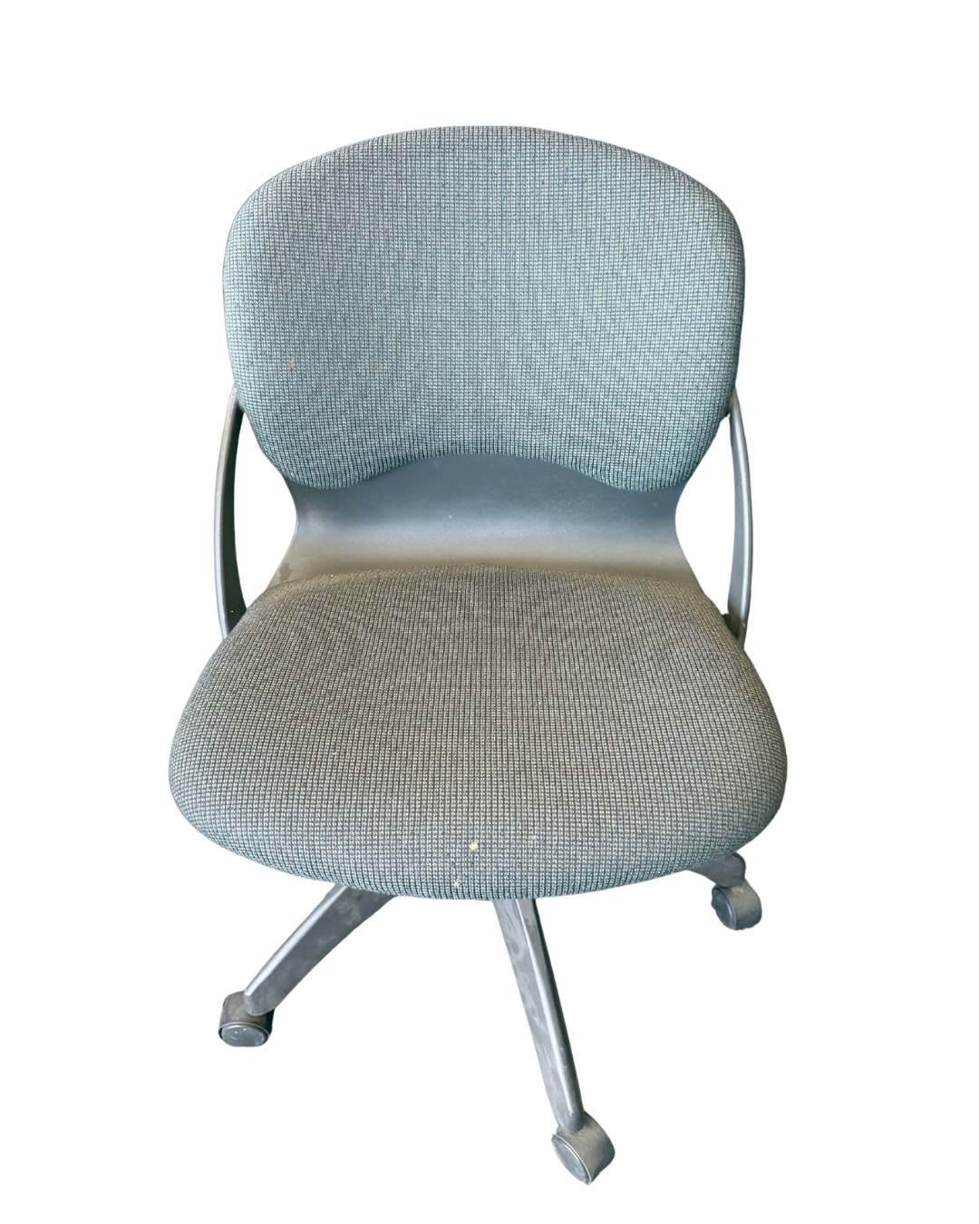 Used Gray Upholstered Guest Chair with Metal Base.png