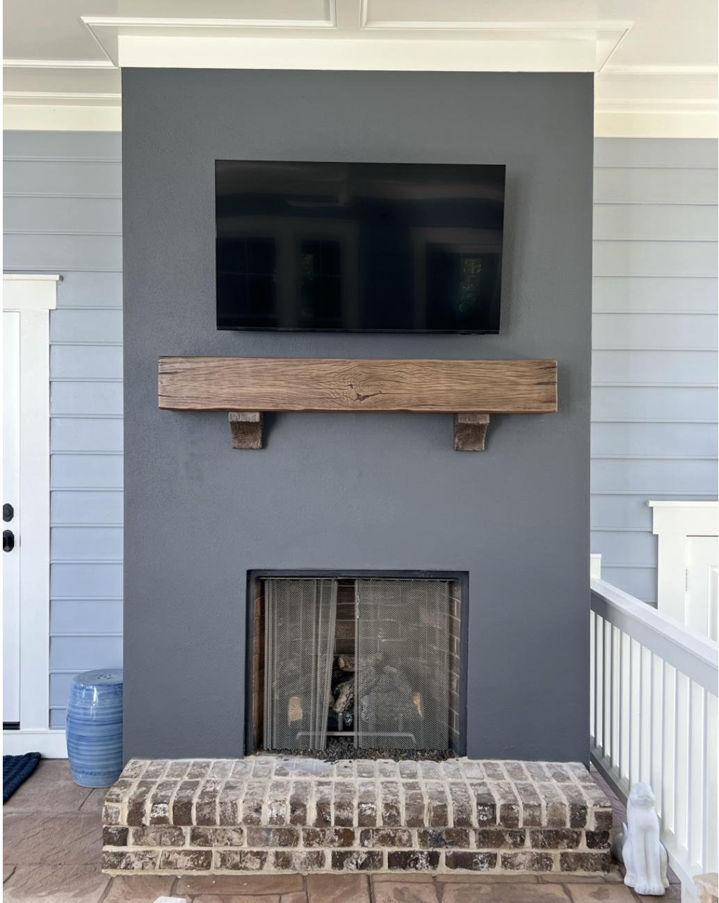 Daniel Island Floating Cement Faux-Wood Mantel