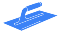 Blue iron with handle and flat soleplate