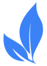 Blue stylized leaf design